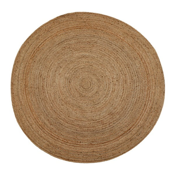 Hnědý jutový koberec vhodný do exteriéru Native, ⌀ 200 cm