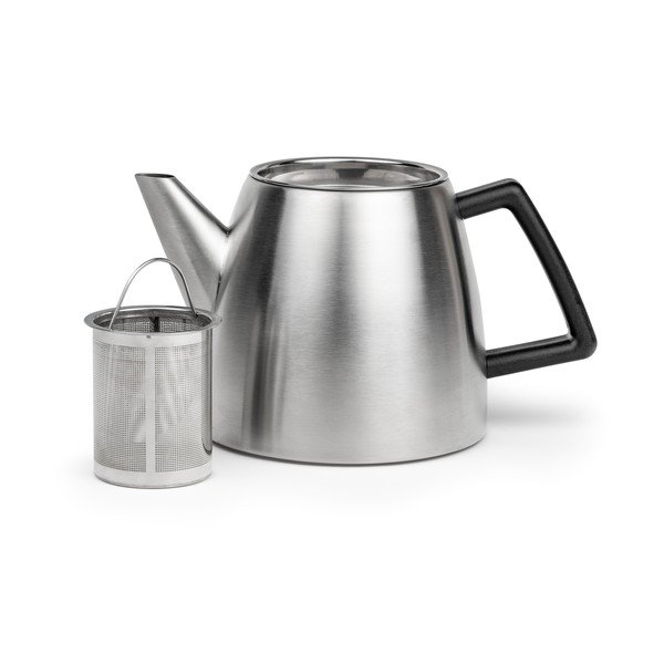 Hõbedane roostevabast terasest teekann koos sõelaga 1,1 l Duet Odense - Bredemeijer-image-1