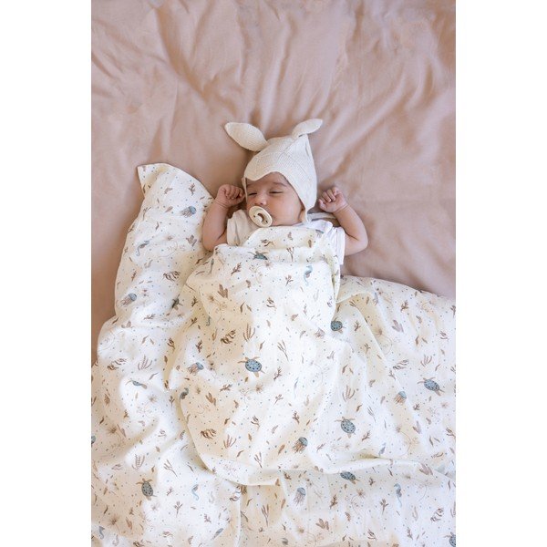 Helekollane orgaanilisest puuvillast beebide voodipesu 70x100 cm Sea Garden - Cam Cam Copenhagen-image-3