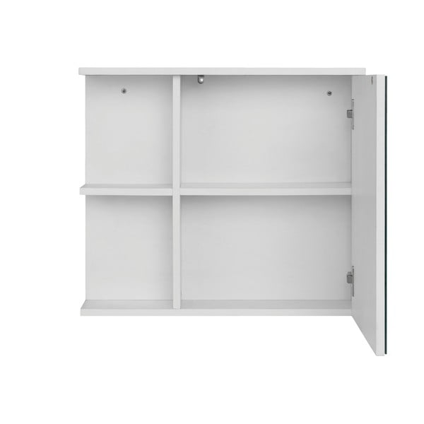 Valge rippuv/peegliga vannitoakapp 60x53 cm Mirza - Støraa-image-1