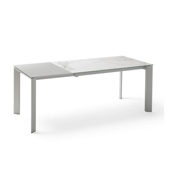Šedý rozkládací jídelní stůl sømcasa Lisa Blanco, délka 140/200 cm