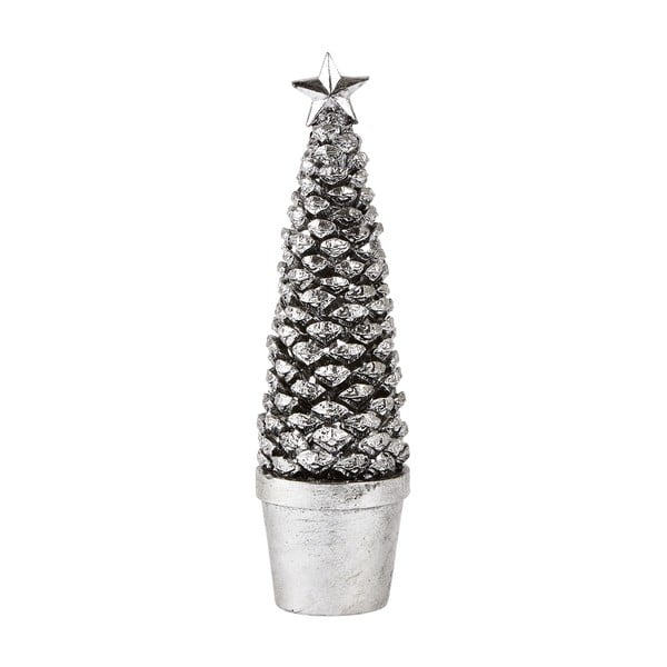Dekorativní vánoční stromek ve stříbrné barvě KJ Collection Festive, výška 26 cm