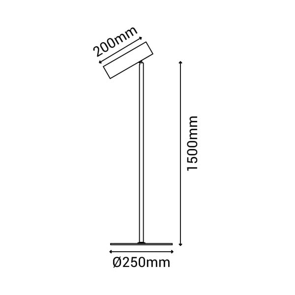 Must põrandalamp, kõrgus 150 cm Milan - SULION-image-4