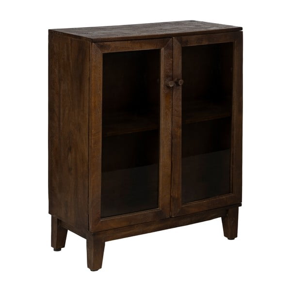 Pruun mangopuidust vitriinkapp 80x100x40 cm Ravi - Ixia