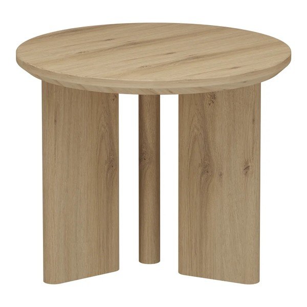 Ümmargune kohvilaud naturaalse tammepuust pealispinnaga, läbimõõduga 50 cm Chatham - Støraa-image-4