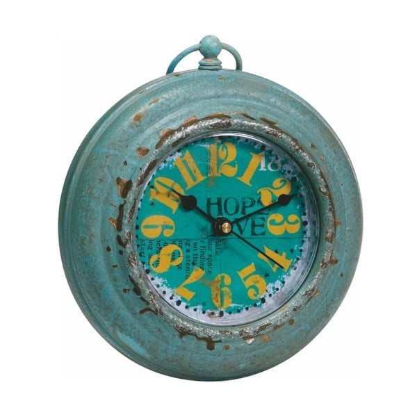 Kovové hodiny, antique green, 13x15 cm