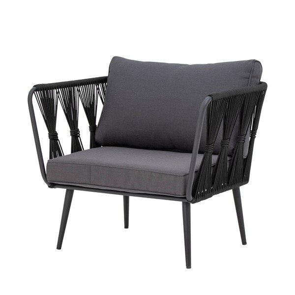 Must metall/polsterdatud aiatool Pavone - Bloomingville-image-3