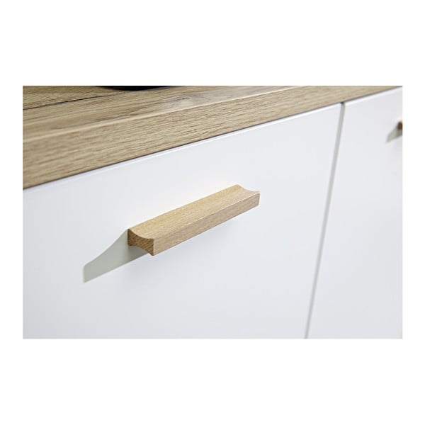 Valge madal kapp tammepuust 192x85 cm Oslo - Germania-image-3