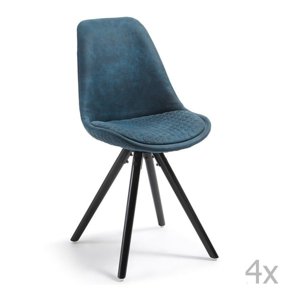 Sada 4 tmavě modrých židlí La Forma Lars