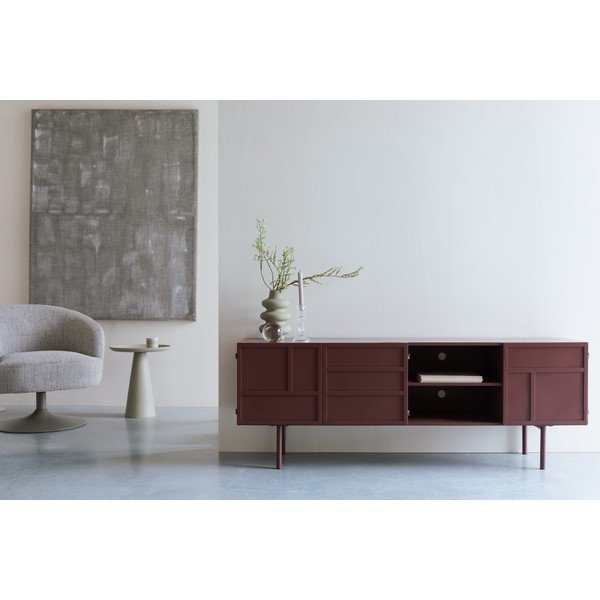 Punane metallist telekaalus 160x58x36 cm Davis - White Label-image-4