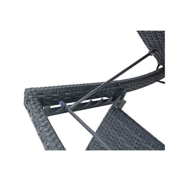 Tumehall kunstrotangist aiamööbli lamamistool Charlotte - Rojaplast-image-4