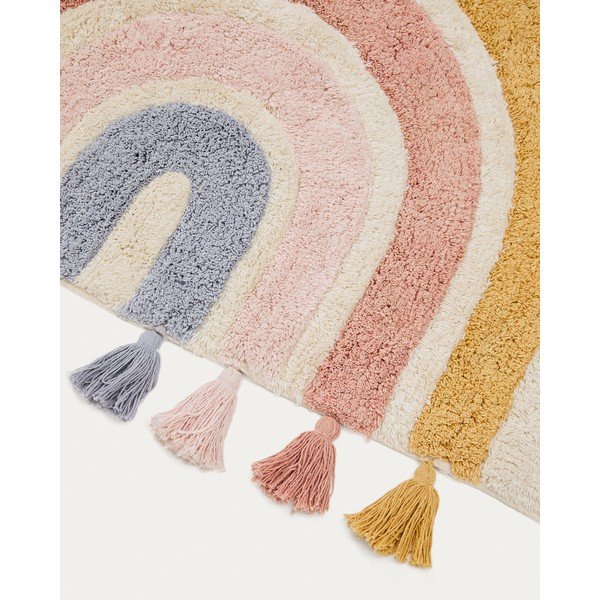 Elevandiluu värvi pestav/käsitsi kootud puuvillane laste vaip 90x150 cm Tadea - Kave Home-image-4