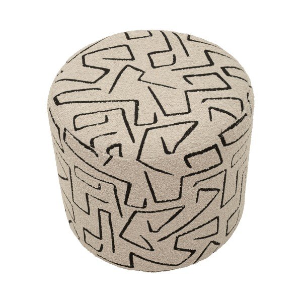 Bouclé kangast beež pouf Nairobi - Mauro Ferretti-image-3