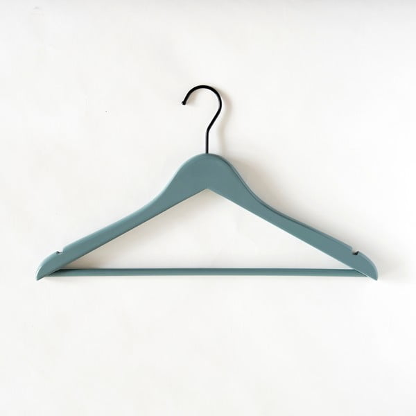 Šedo-zelené dřevěné ramínko s kalhotovou tyčí Compactor Line