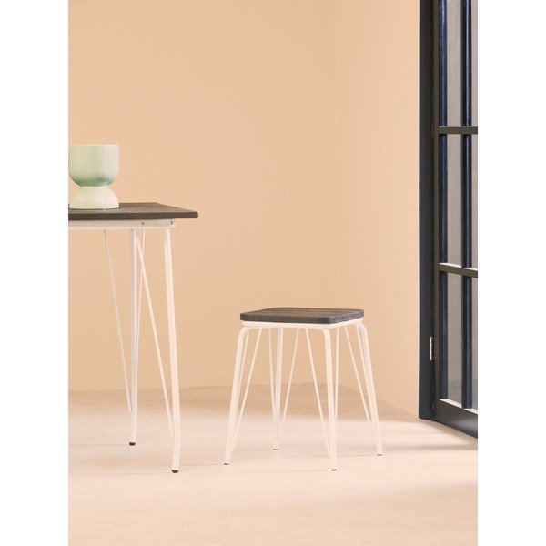 Valge/tume naturaalse jalakapuust tool District - Premier Housewares-image-1