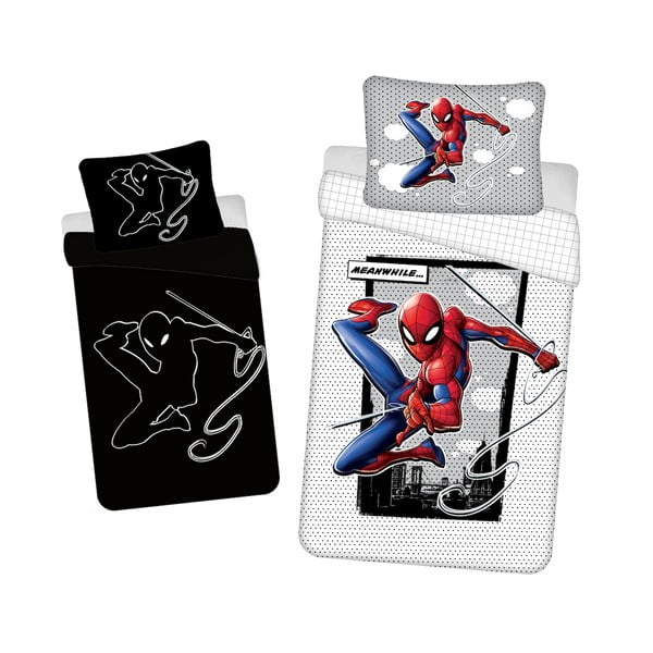 Puuvillane laste üheinimesevoodipesu helendava efektiga 140x200 cm Spiderman - Jerry Fabrics