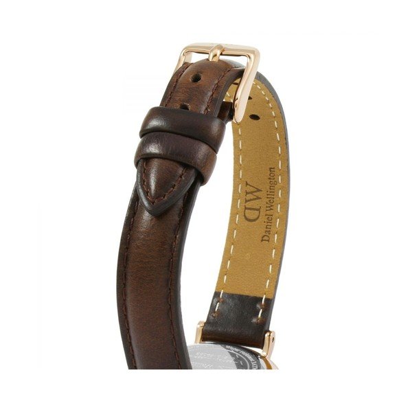 Dámské hodinky s koženým řemínkem a bílým ciferníkem s detaily růžovozlaté barvy Daniel Wellington Petite Bristol, ⌀ 28 mm-image-1
