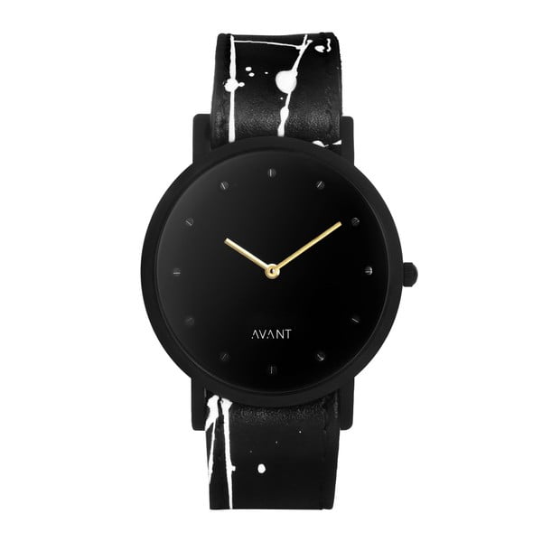 Černé unisex hodinky s černobílým řemínkem South Lane Stockholm Avant Pure 