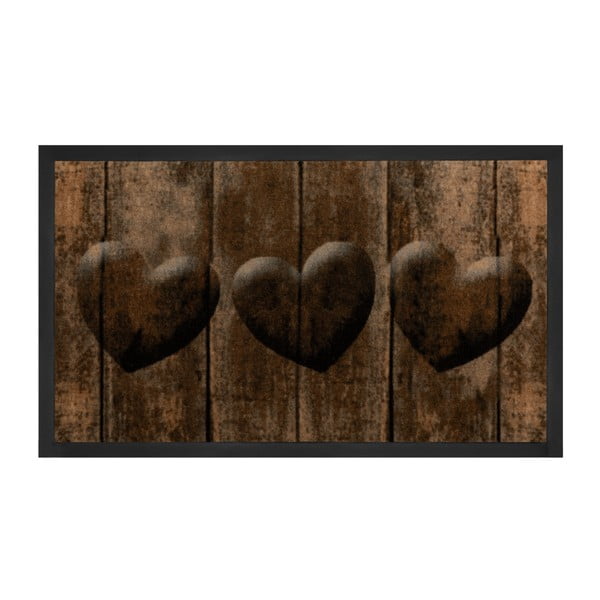 Hnědá rohožka Hanse Home Heart, 45 x 75 cm