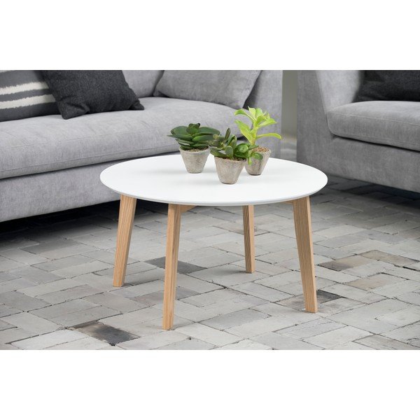 Bílý konferenční stolek Actona Molina, ⌀ 50 cm-image-1