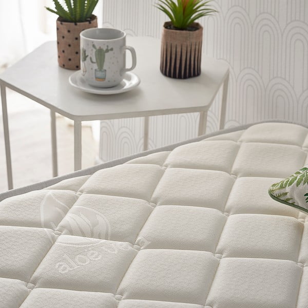 Kõva/keskmise vahuga kahepoolne madrats 180x200 cm Naturcare Aloe Vera - Moonia-image-1