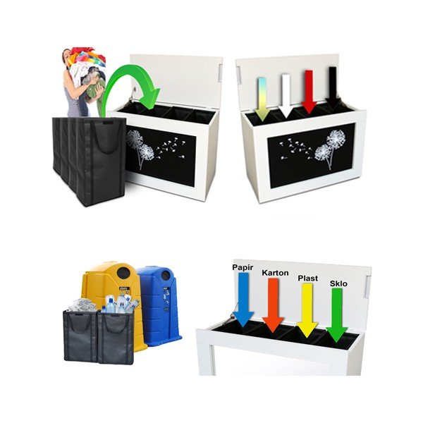 Multifunkční koš Rybičky, bílý rám-image-1