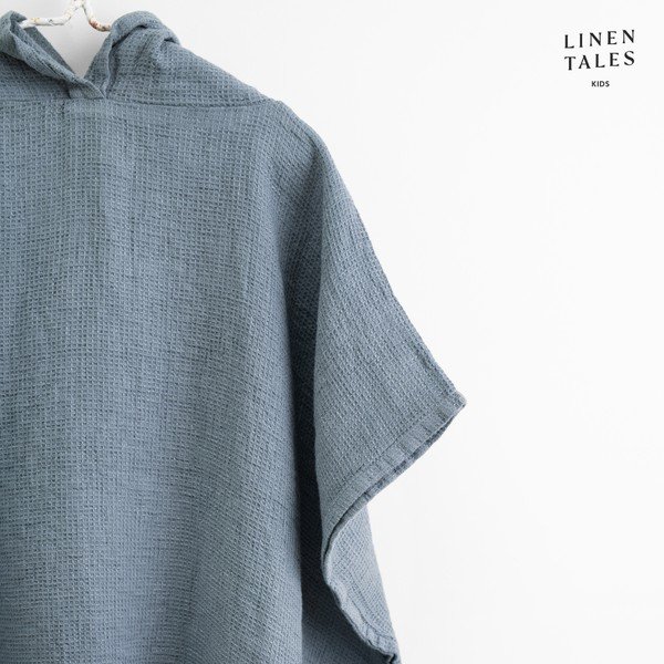 Sinine/hall linane beebipontšo 1-2 aastat Blue Fog – Linen Tales-image-1