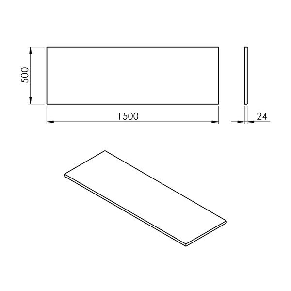 Valge valamualus 150x50 cm Plato - Sapho-image-2