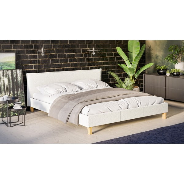 Kreemikas topitud kaheinimese voodi koos võrega 180x200 cm Tina - Ropez-image-2