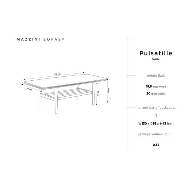Odkládací stolek z borovicového dřeva Mazzini Sofas Pulsatille-image-2