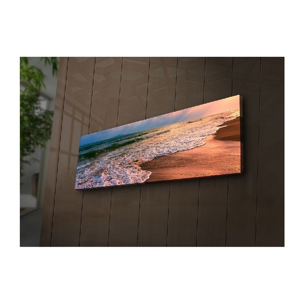 Tagantjärele valgustatud maal Rannas, 90 x 30 cm - Wallity