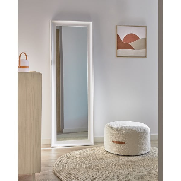 Valge puff, ø 50 cm Adara - Kave Home-image-1