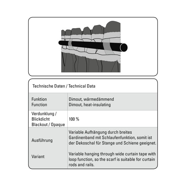 Musta värvi must kardin 140x245 cm Dimout - Gardinia-image-4
