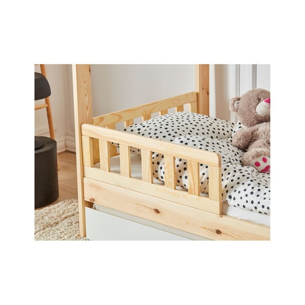 Sada 2 hnědých dřevěných zábran k dětské postýlce Pinio Classic, 160 x 70 cm-image-2