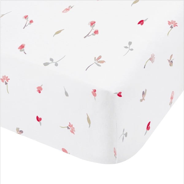 Valge ja punane voodilina Jasmine , 90 x 190 cm Floral - Catherine Lansfield