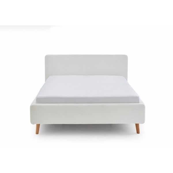 Valge polsterdatud kaheinimesevoodi koos panipaigaga ja voodipõhjaga 160x200 cm Mattis - Meise Möbel-image-3