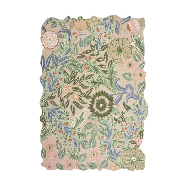 Roheline käsitsi kootud villane vaip 120x170 cm Bryony Shaped Floral - Flair Rugs