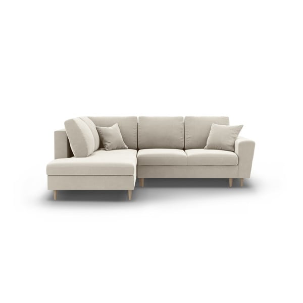 Beež sametist panipaigaga nurgadiivanvoodi (vasak nurk/"L"-kujuline) Kyoto - Cosmopolitan Design