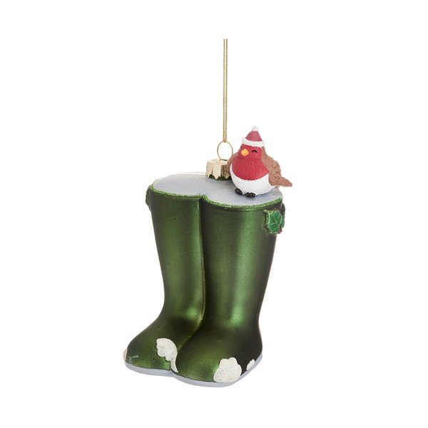 Klaasist käsitöö jõulukaunistus 12cm Christmas Wellies - Sass & Belle