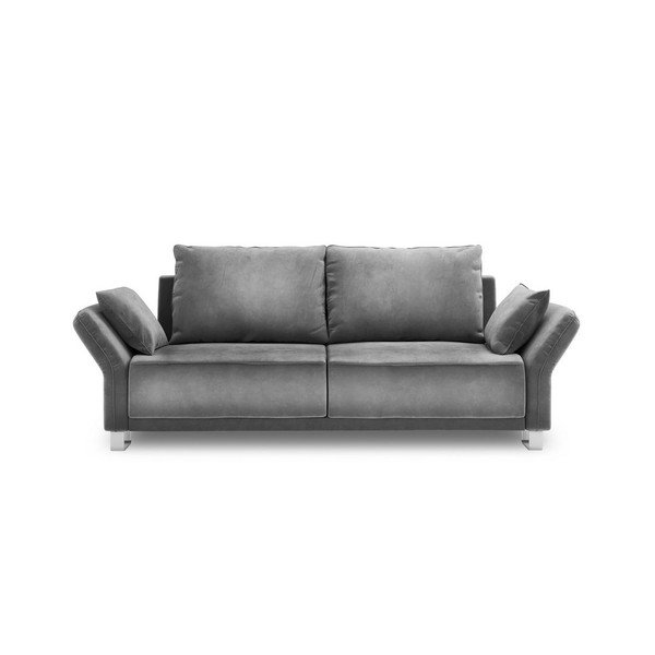 Šedý třímístná rozkládací pohovka se sametovým potahem Windsor & Co Sofas Pyxis