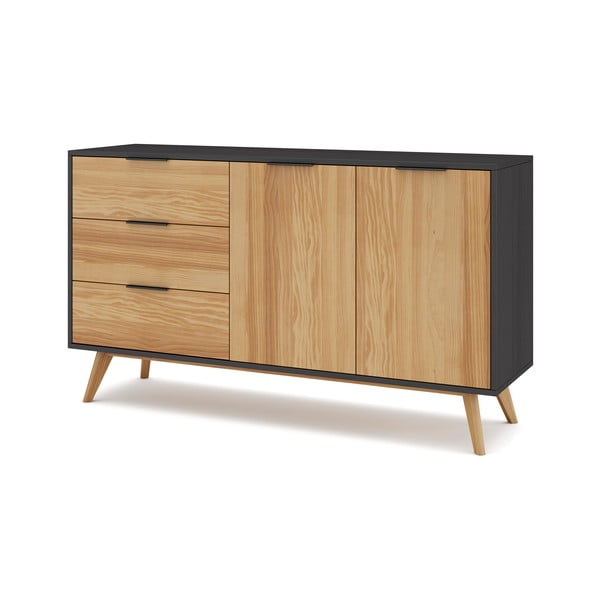 Must/füüsiline madal männi kapp 140x81 cm Lavis - Marckeric-image-2