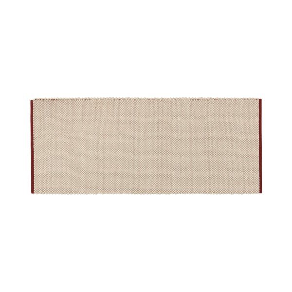 Punane/beež käsitsi kootud villane jooksja 80x170 cm Lenu - noo.ma