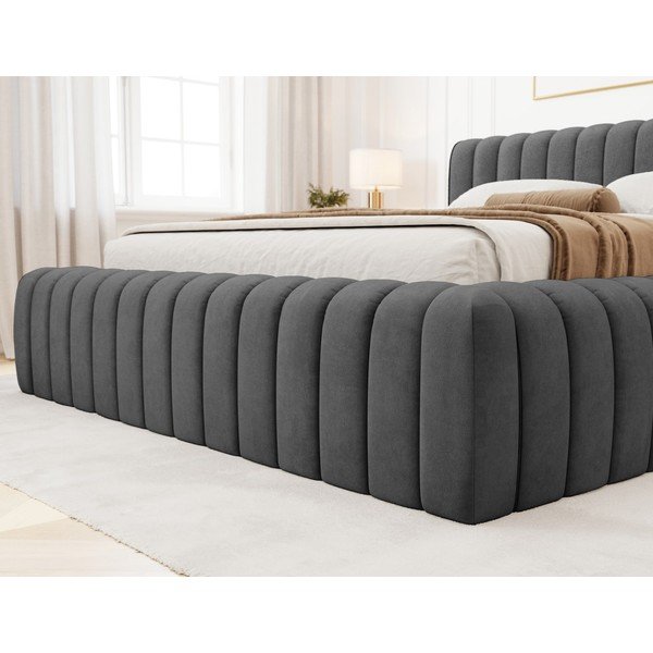 Tumehall polsterdatud kaheinimesevoodi koos panipaiga ja voodipõhjaga 180x200 cm Carilla - ELTAP-image-3