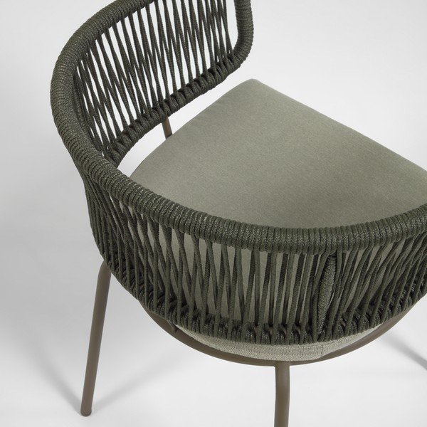 Teraskonstruktsiooniga ja rohelise kudumiga aiatool Nadin - Kave Home-image-4