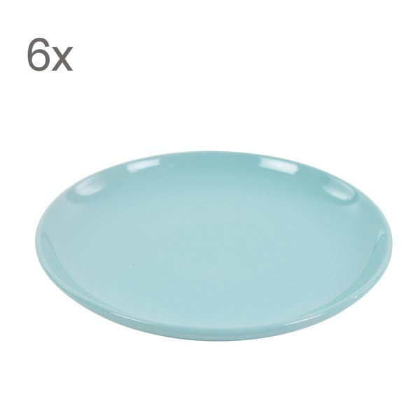Sada 6 dezertních talířů Kaleidos 21 cm, světle modrá