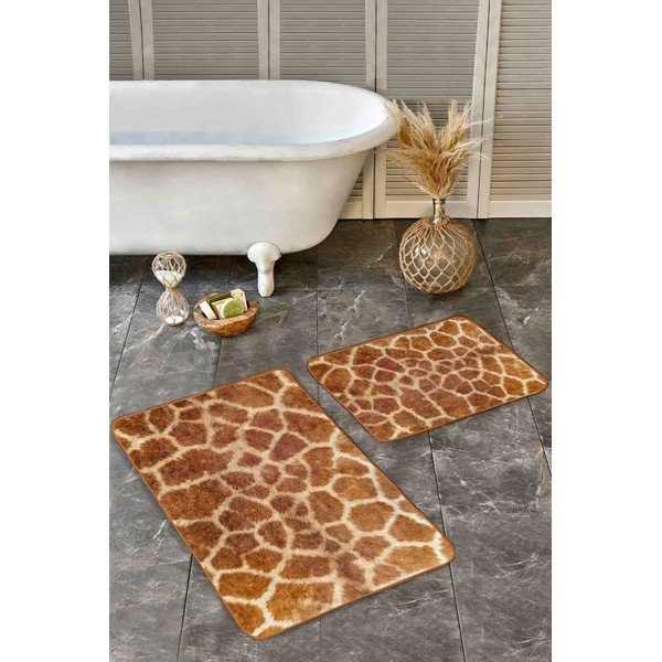 Pruunid sametist vannitoamatid 2tk komplektis 60x100 cm - Mila Home-image-4