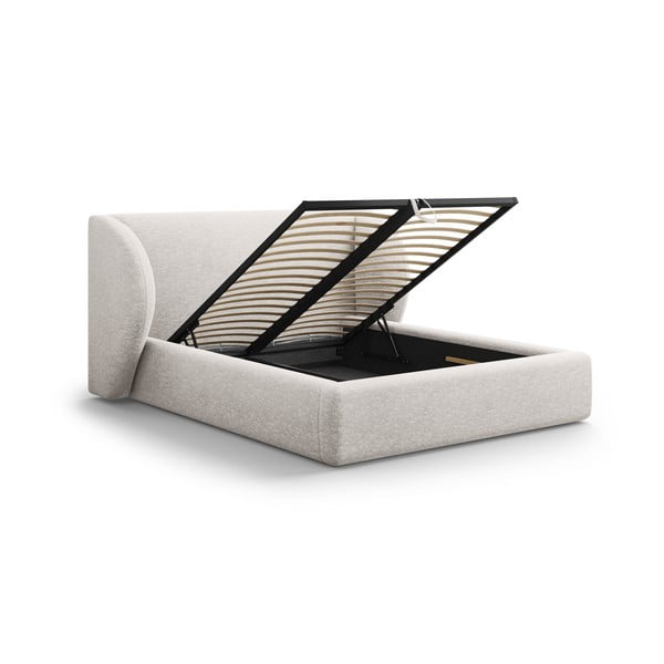 Helehall polsterdatud kaheinimesevoodi koos voodipõhja ja panipaigaga 180x200 cm Miley - Micadoni-image-2