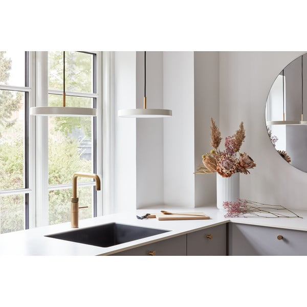 Valge LED rippvalgusti metallist varju ø 31 cm Asteria Mini - UMAGE-image-1