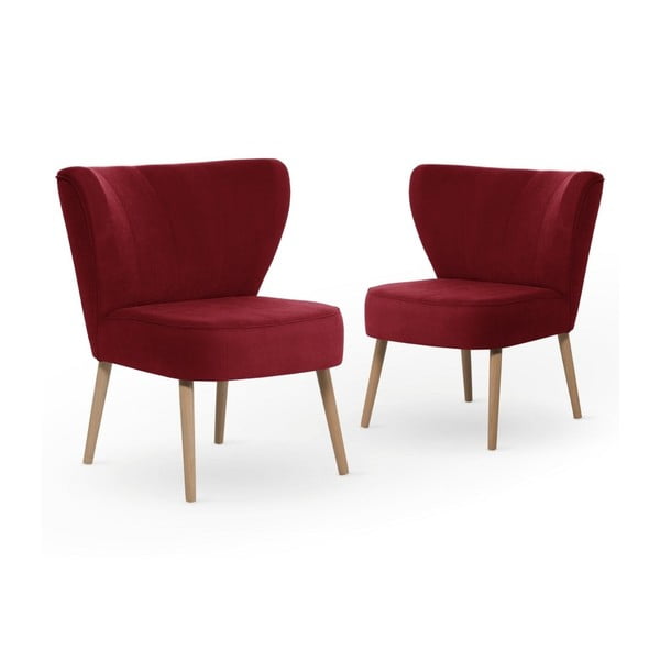 Sada 2 červených krémových jídelních židlí My Pop Design Hamilton