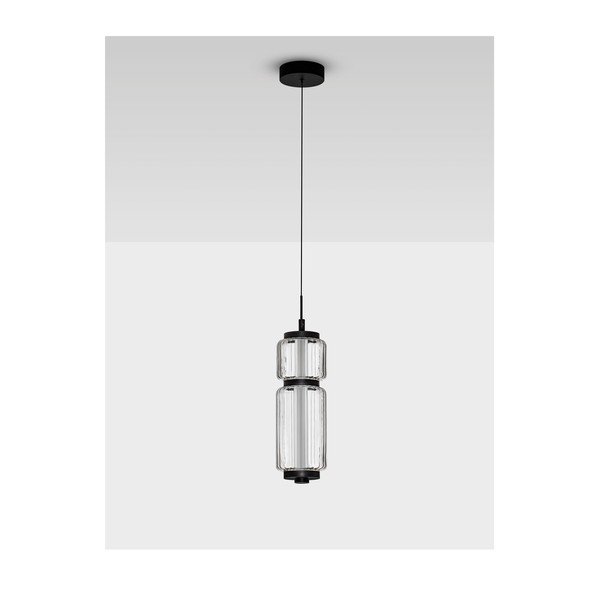Mattmust klaasist LED-rippvalgusti ø 12 cm Liesa - Nova Luce-image-4